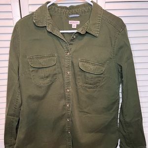 Green Button Down